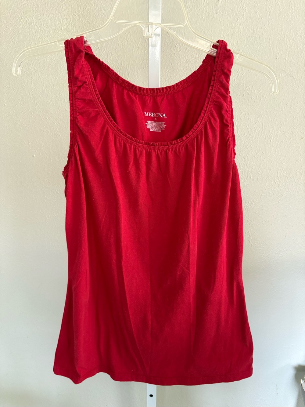 Merona Red Ruffle Strap Tank Top